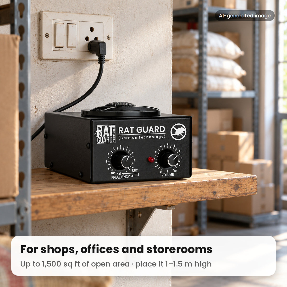 Ratguard MINI in a shop storeroom