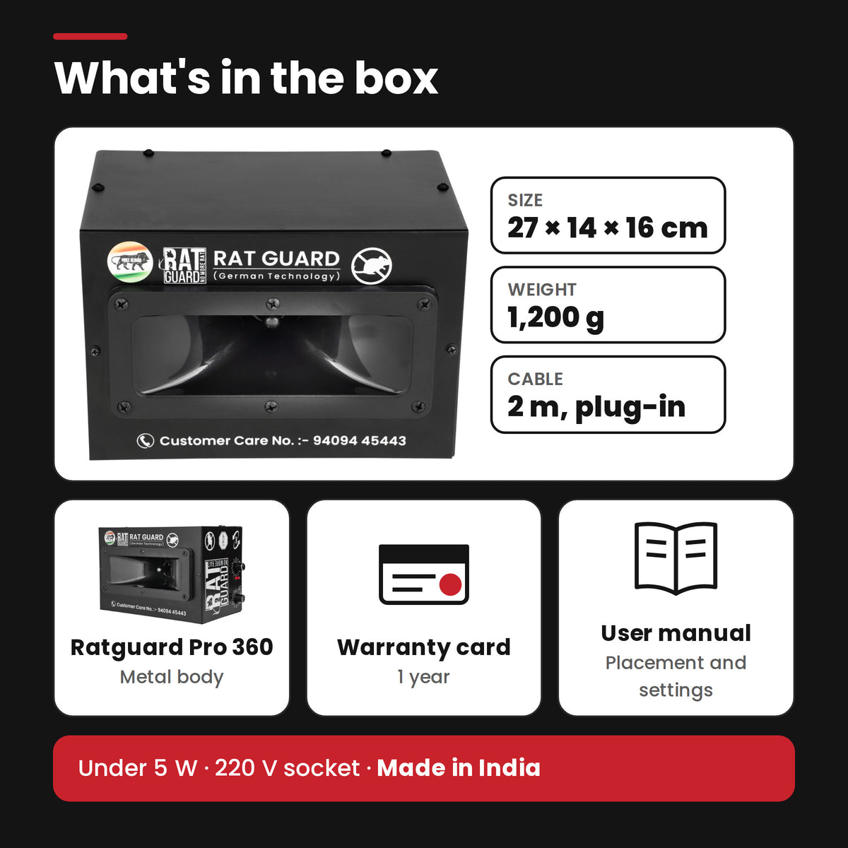 Ratguard Pro 360: what's in the box