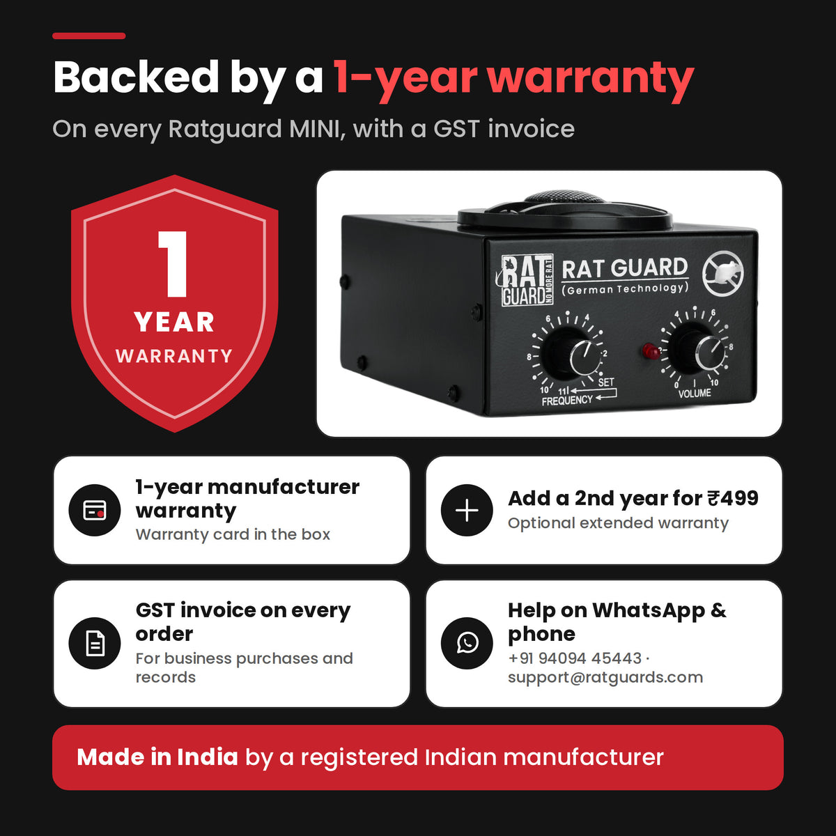 Ratguard MINI 1-year warranty